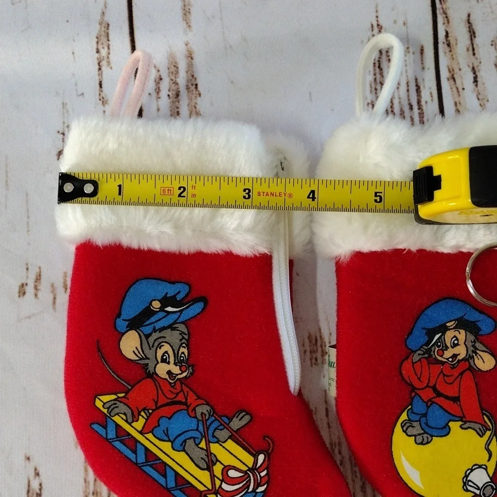 Vintage 1986 Sears McDonald's An American Tail Mini Zippered Christmas Stockings